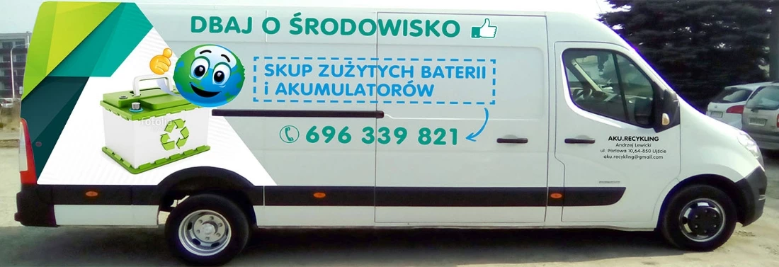 Samochód AKU Recykling do odbioru zużytych baterii i akumulatorów